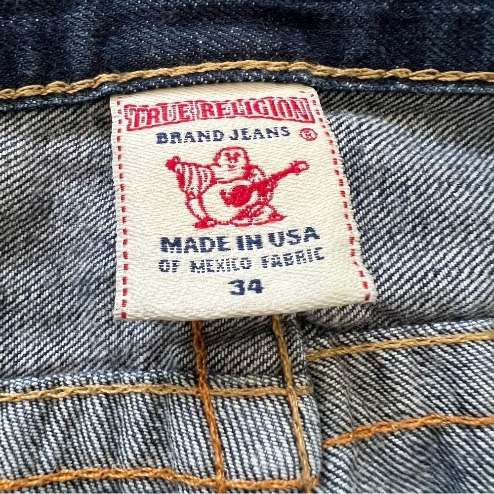 Vintage True Religion Rainbow Rope Stitch Button Fly Made in USA Jeans SZ 34 - Picture 17 of 17